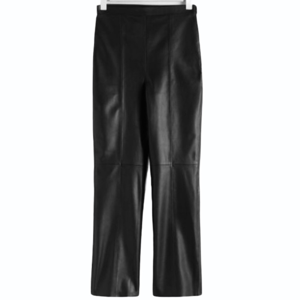 Charlotte By Dana Buchman Black Soft Leather Pants